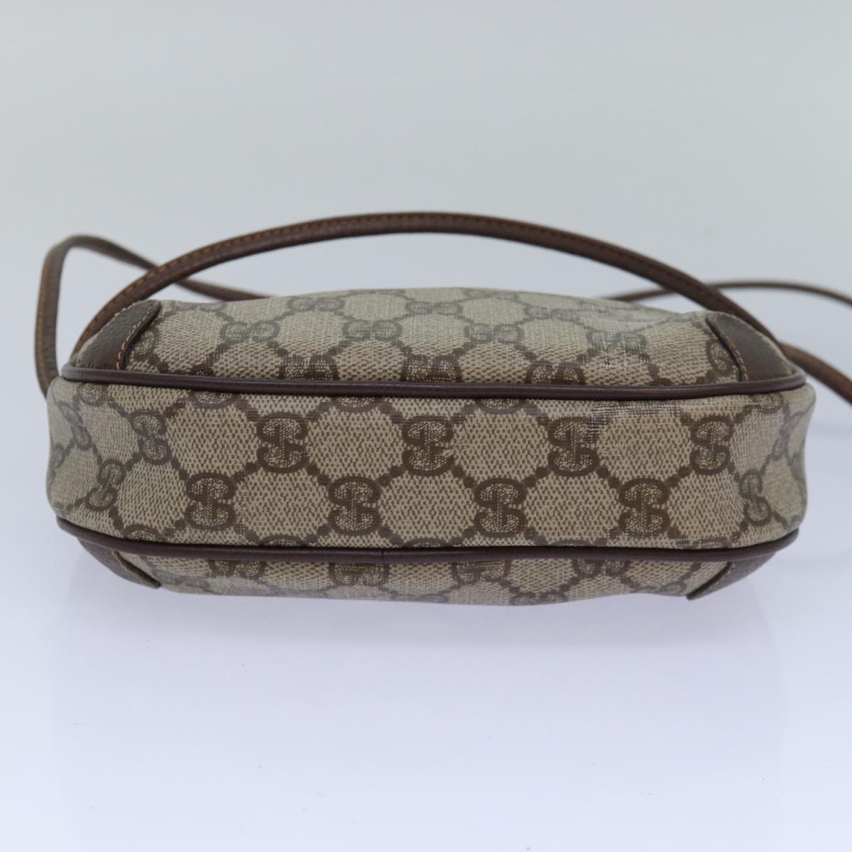 GUCCI GG Supreme Web Sherry Line Shoulder Bag PVC Beige 156 02 066 81008