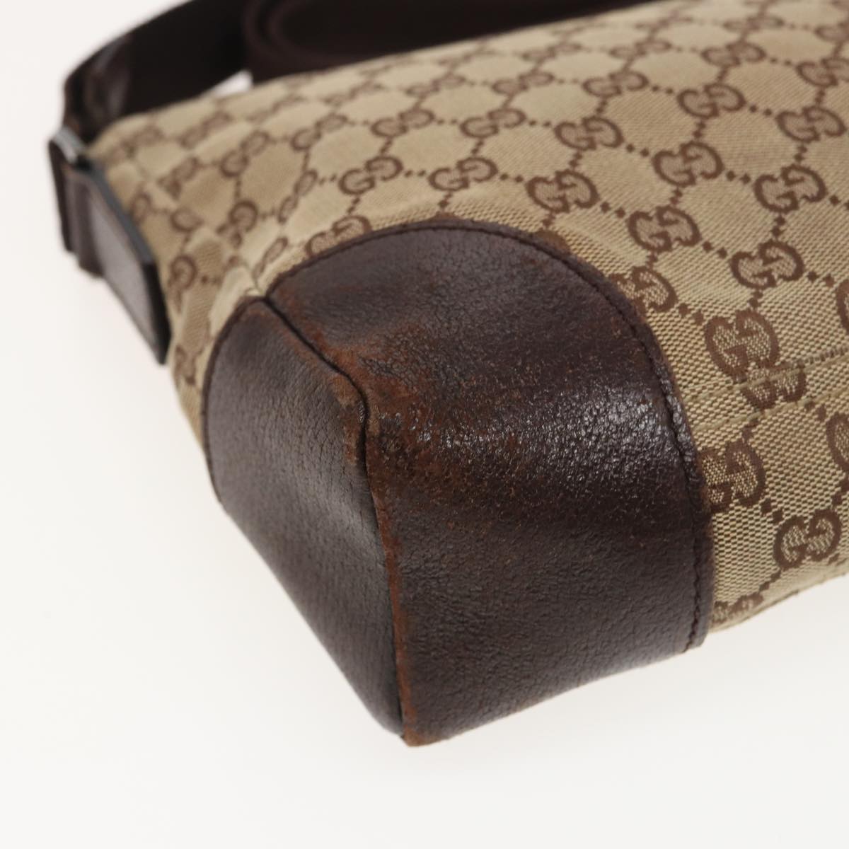 GUCCI GG Canvas Shoulder Bag Beige 114273 81012