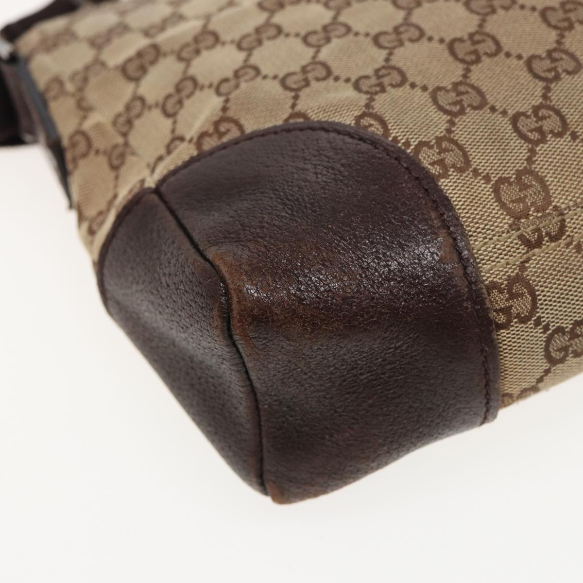 GUCCI GG Canvas Shoulder Bag Beige 114273 81012