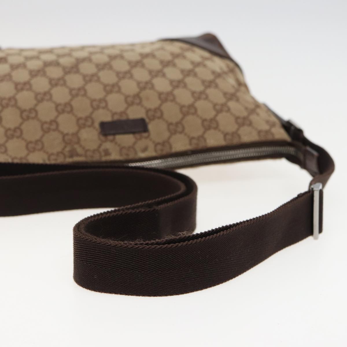 GUCCI GG Canvas Shoulder Bag Beige 114273 81012