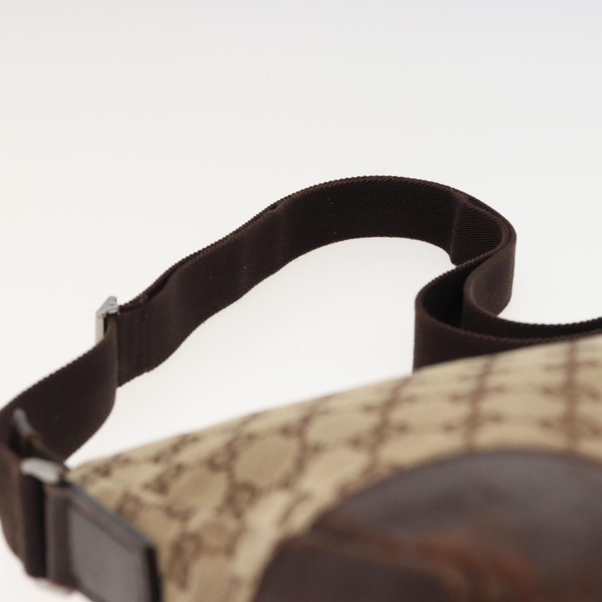 GUCCI GG Canvas Shoulder Bag Beige 114273 81012