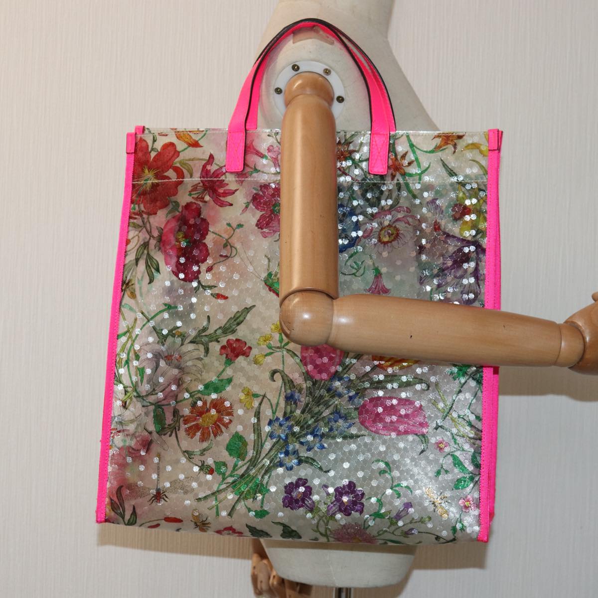GUCCI Hand Bag Vinyl Clear Pink 548713 560440 81040