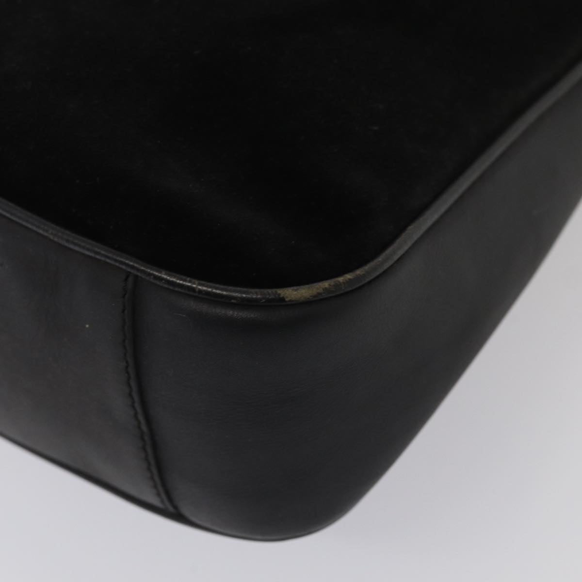 GUCCI Bamboo Hand Bag Suede 2way Black 81045