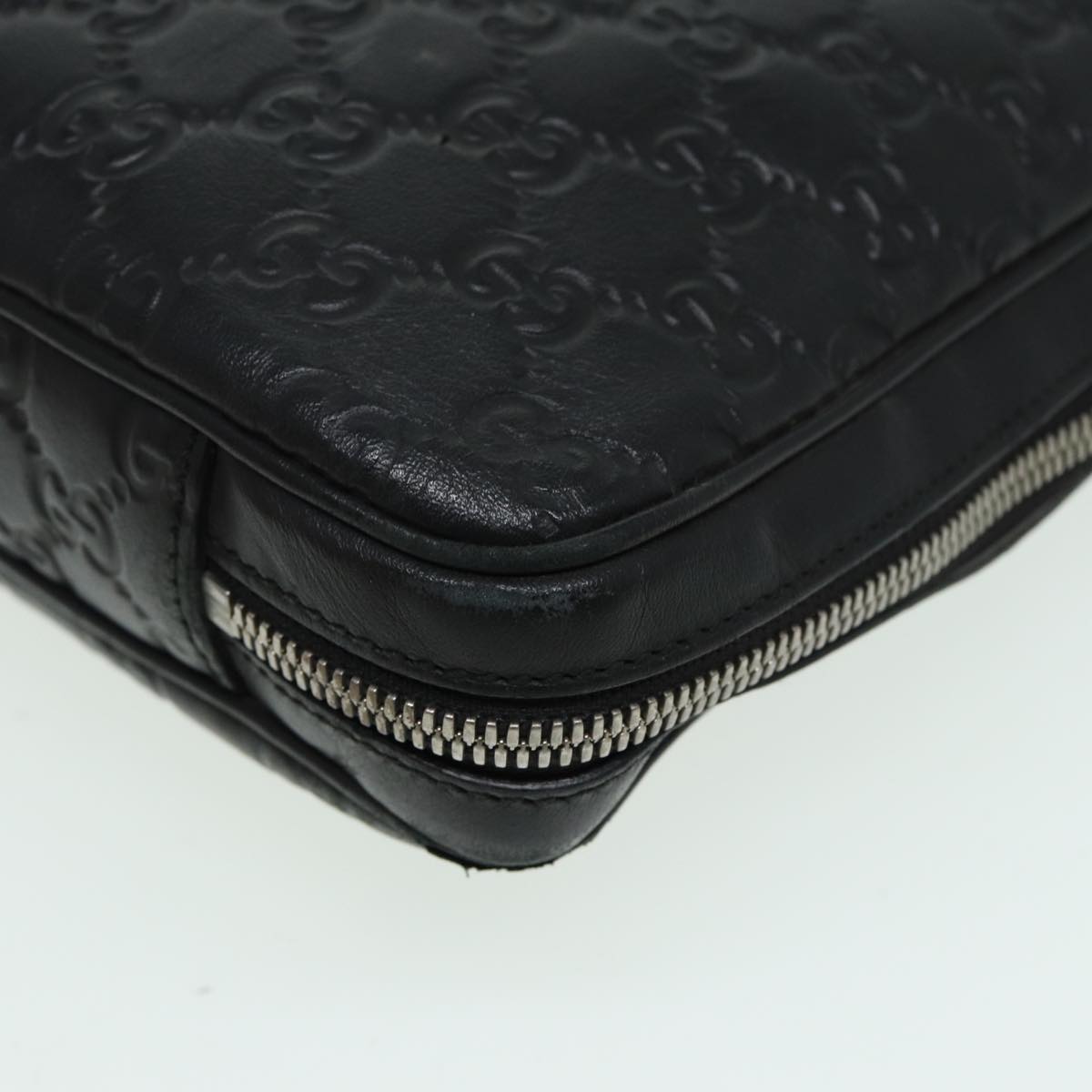 GUCCI GG Canvas Guccissima Hand Bag Black 81048