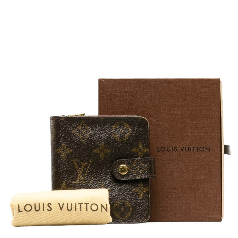 Louis Vuitton Monogram M61667 Double Folded Wallet PVC/Leather Brown