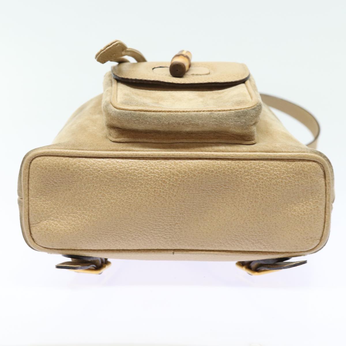 GUCCI Bamboo Backpack Suede Leather Beige 003 1705 0030 81152