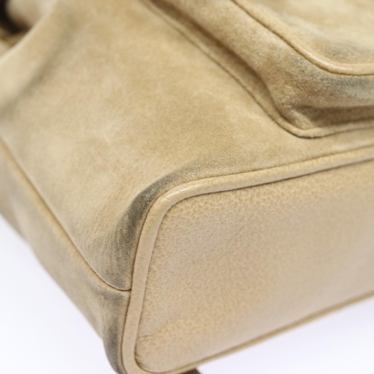 GUCCI Bamboo Backpack Suede Leather Beige 003 1705 0030 81152