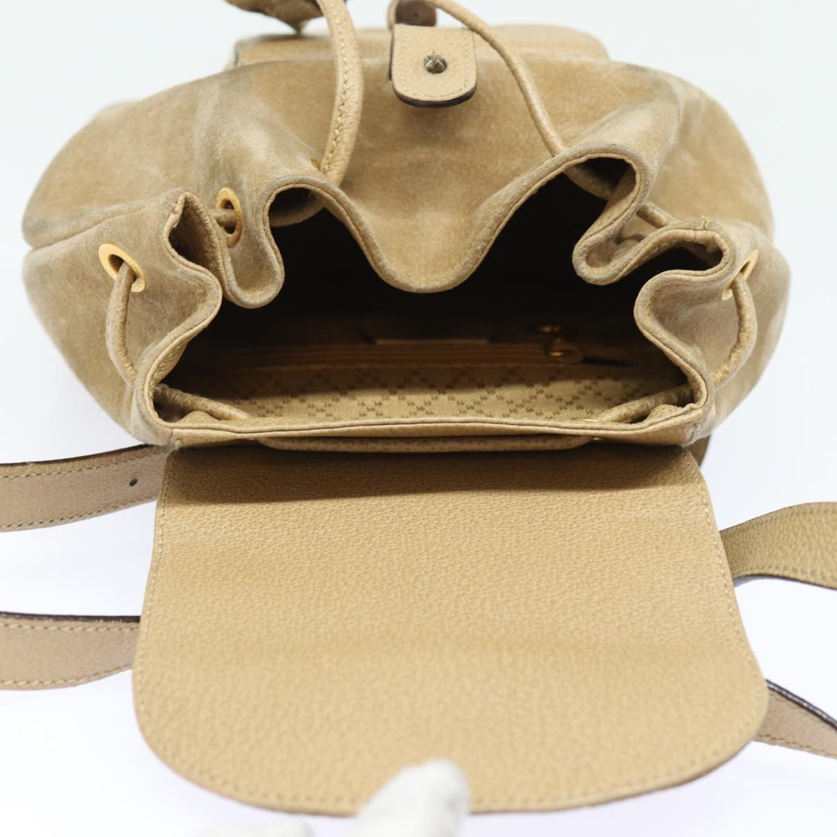GUCCI Bamboo Backpack Suede Leather Beige 003 1705 0030 81152