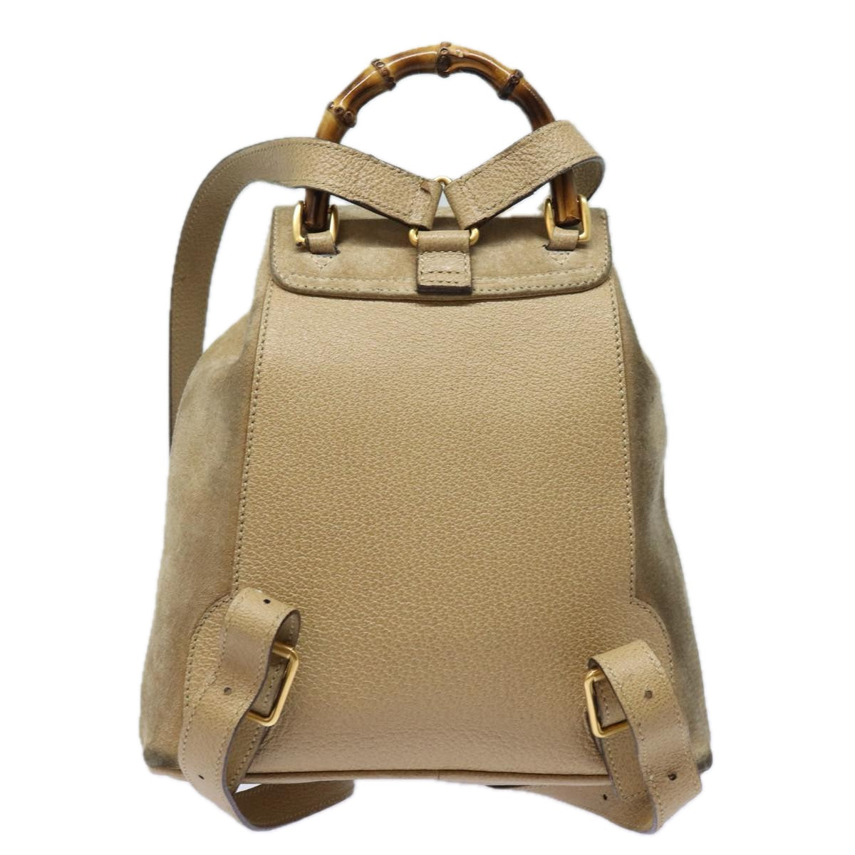 GUCCI Bamboo Backpack Suede Leather Beige 003 1705 0030 81152