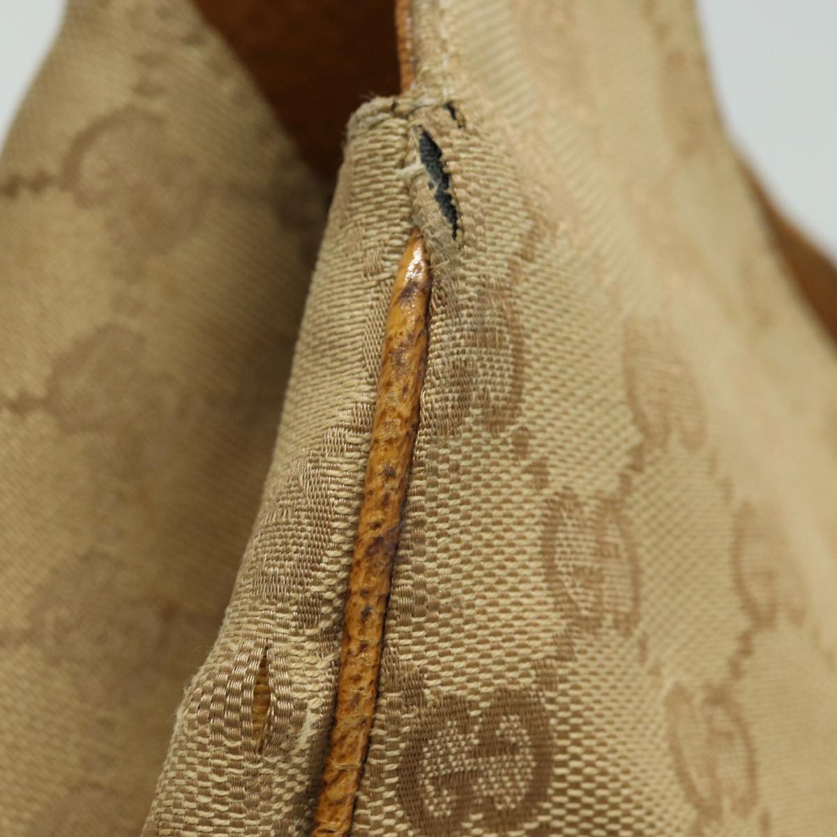 GUCCI GG Canvas Jackie Hand Bag Beige 124407 81153