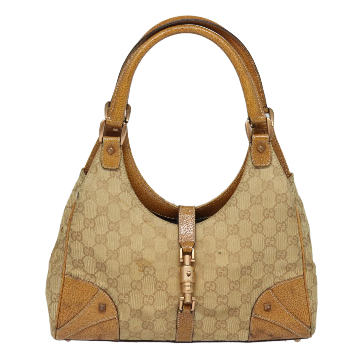 GUCCI GG Canvas Jackie Hand Bag Beige 124407 81153