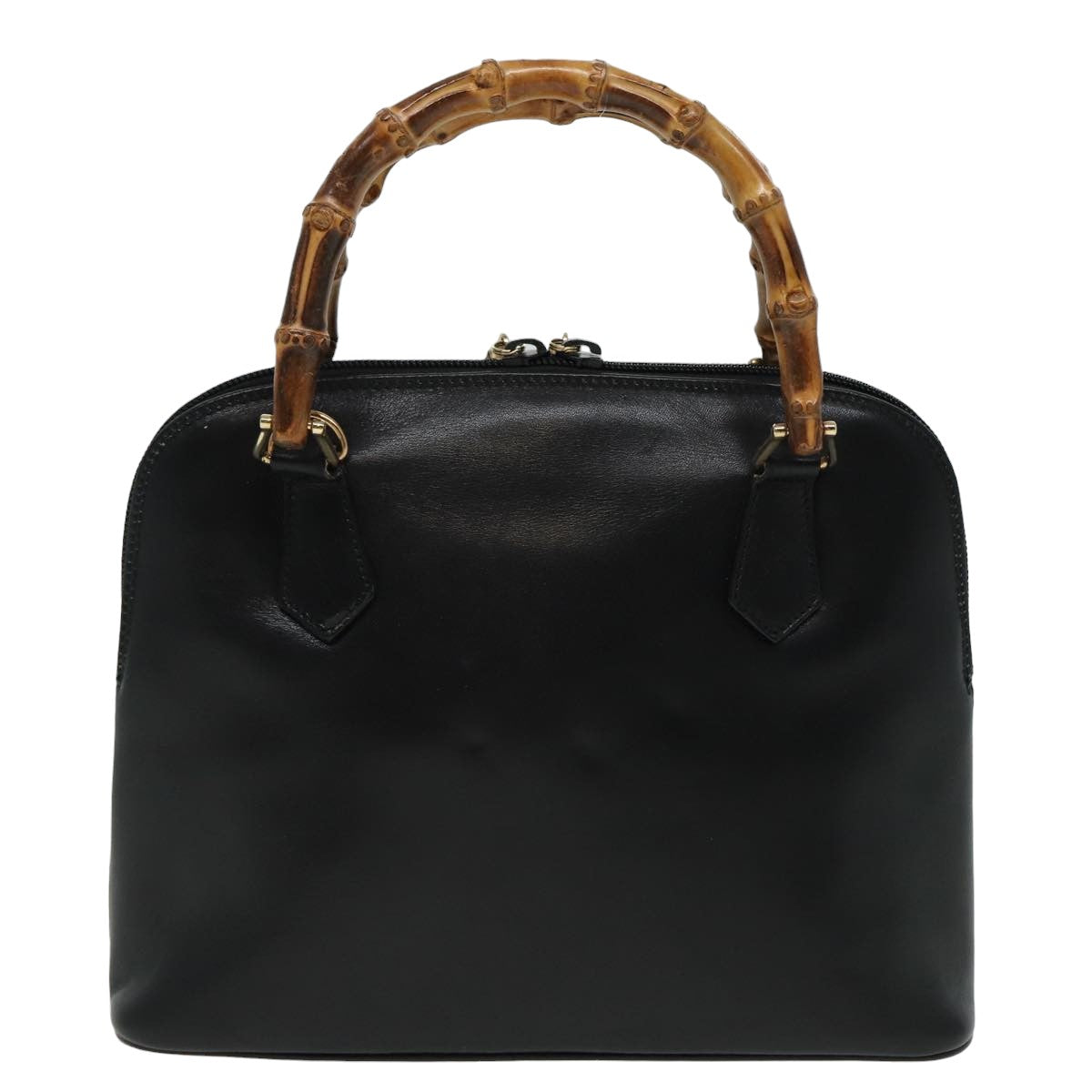 GUCCI Bamboo Hand Bag Leather 2way Black 000 2865 0290 81155
