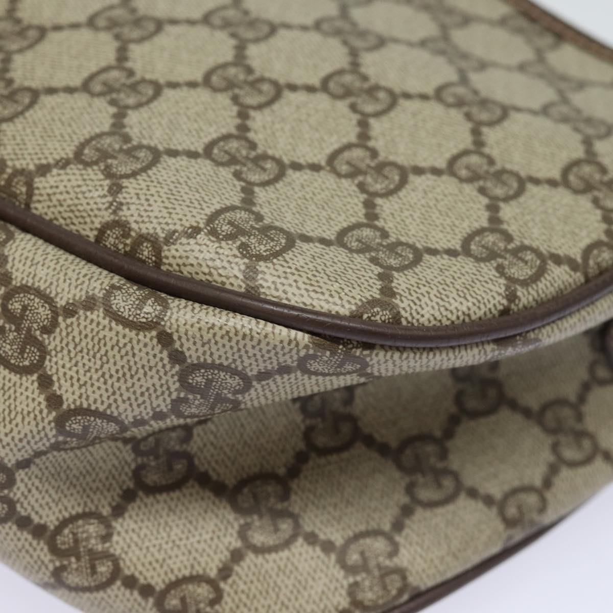 GUCCI GG Supreme Web Sherry Line Shoulder Bag PVC Beige 89 02 077 81157