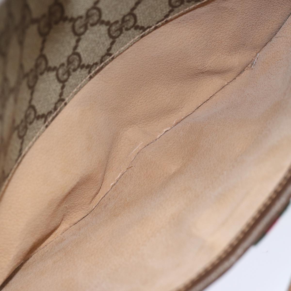 GUCCI GG Supreme Web Sherry Line Shoulder Bag PVC Beige 89 02 077 81157