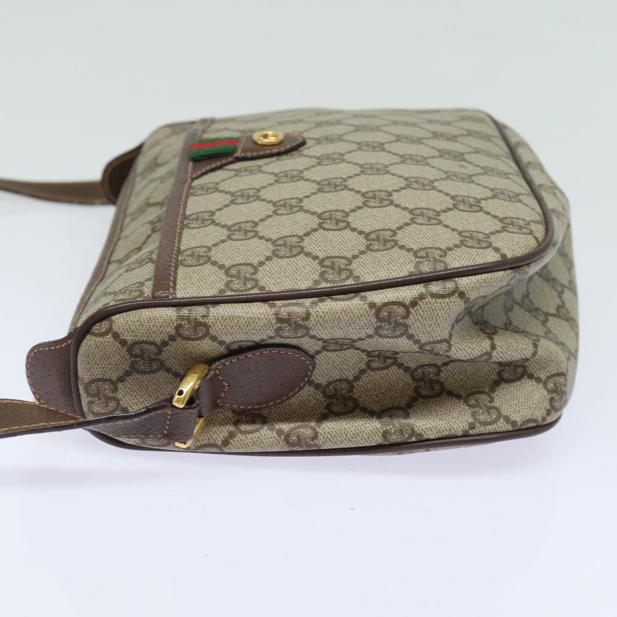 GUCCI GG Supreme Web Sherry Line Shoulder Bag PVC Beige 89 02 077 81157