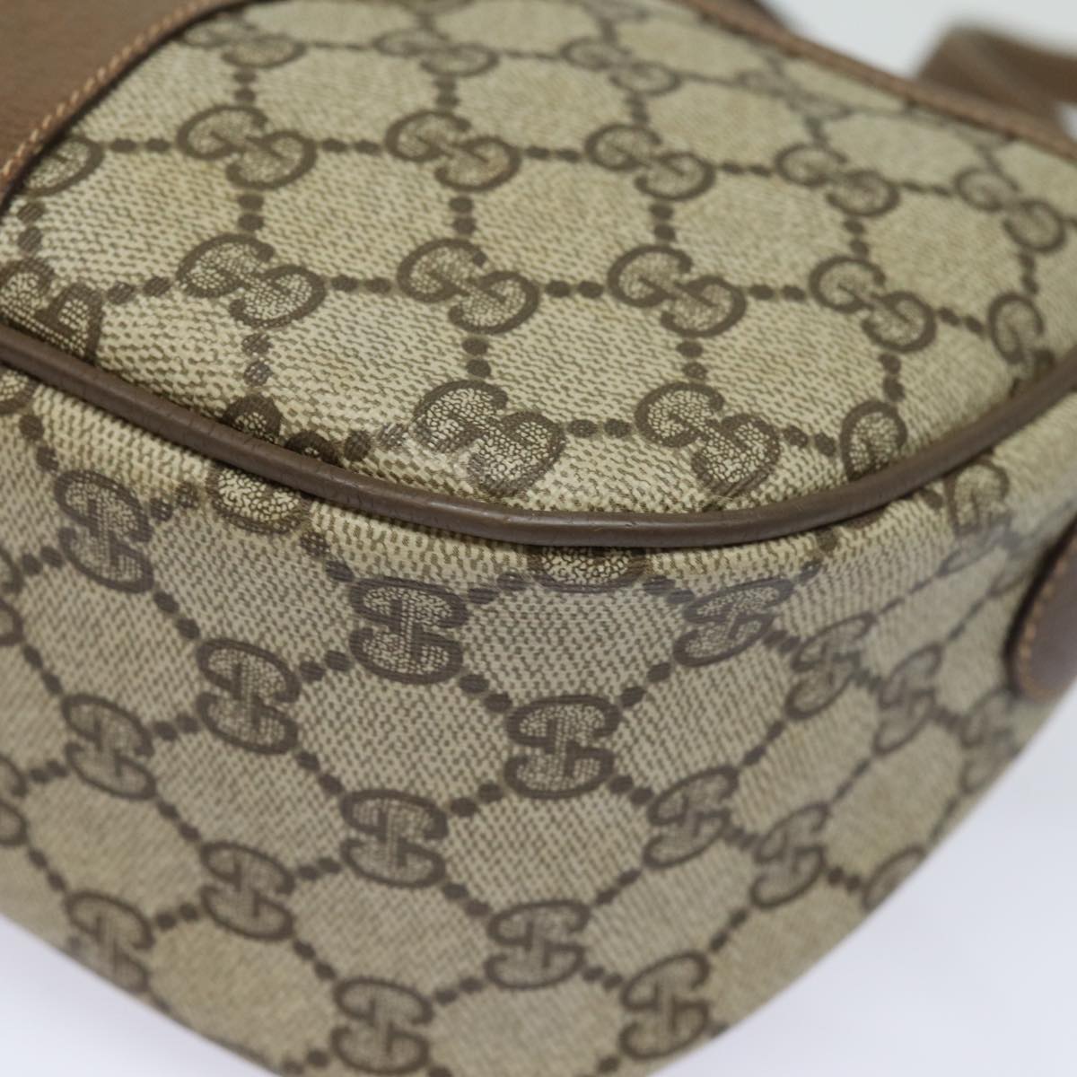 GUCCI GG Supreme Web Sherry Line Shoulder Bag PVC Beige 89 02 032 81158