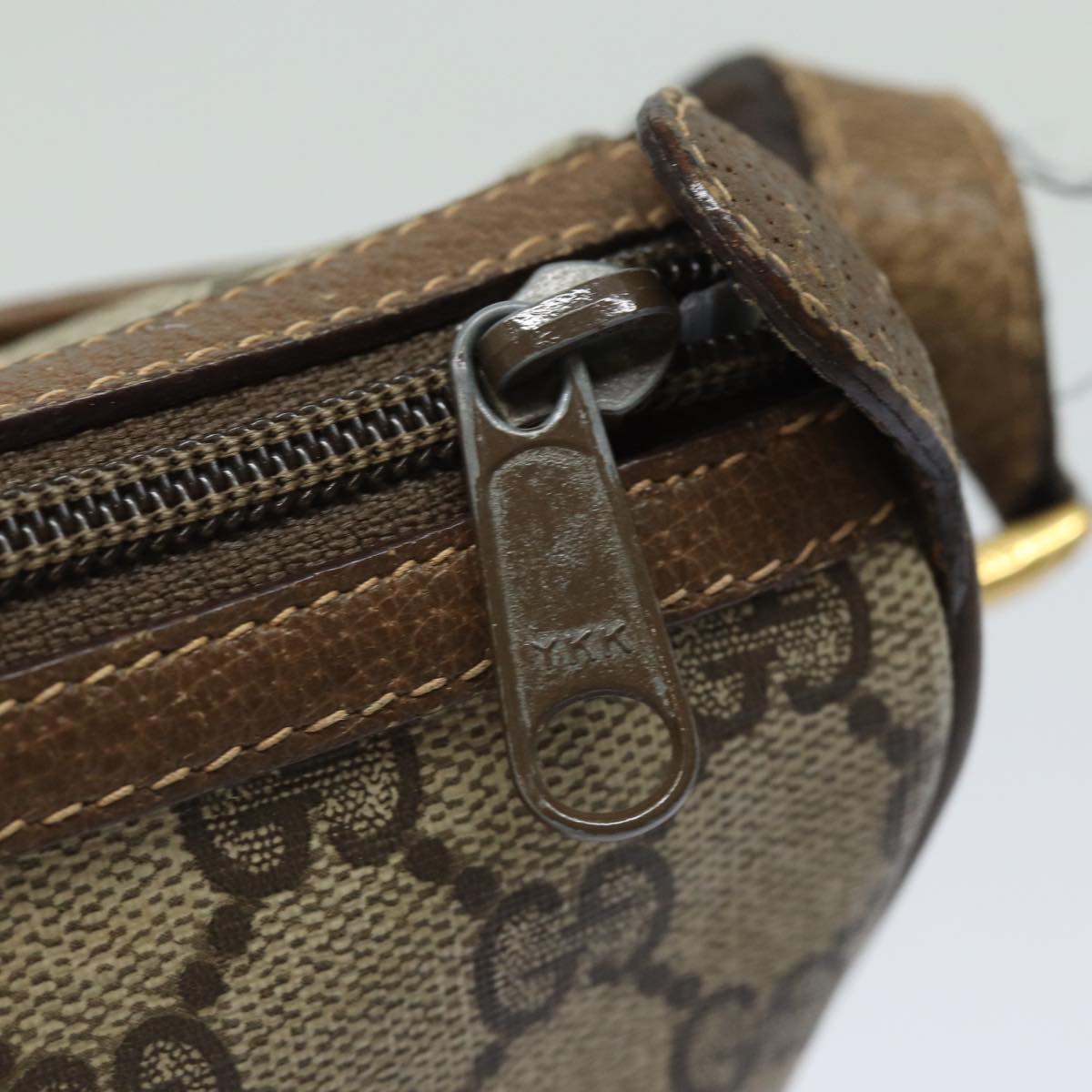 GUCCI GG Supreme Web Sherry Line Shoulder Bag PVC Beige 89 02 032 81158