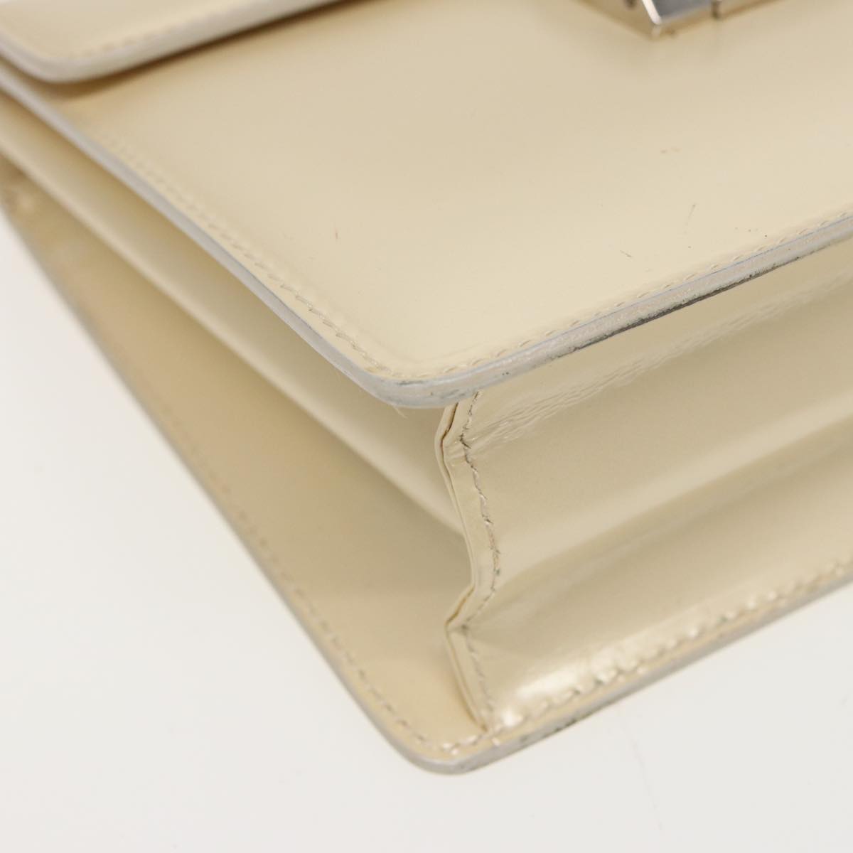 GUCCI Hand Bag Leather 2way Cream 81160
