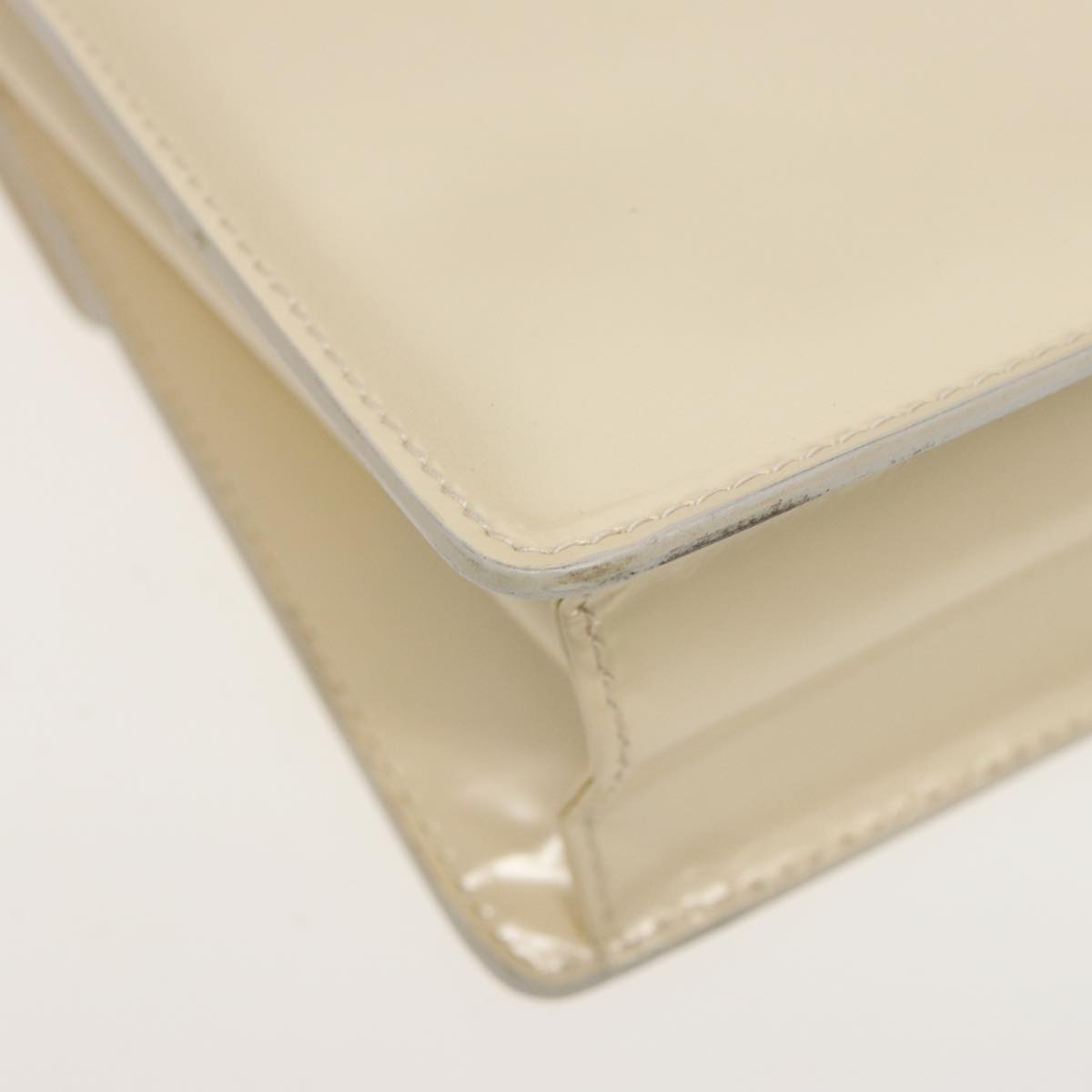 GUCCI Hand Bag Leather 2way Cream 81160