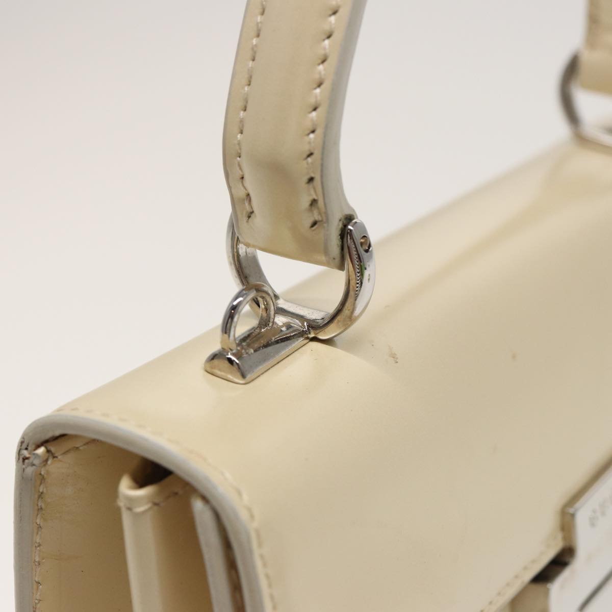 GUCCI Hand Bag Leather 2way Cream 81160