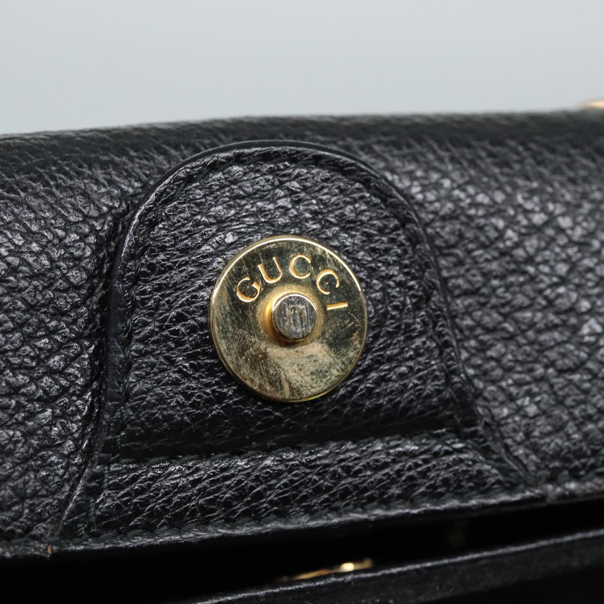 GUCCI Bamboo Hand Bag Suede 2way Black 81161