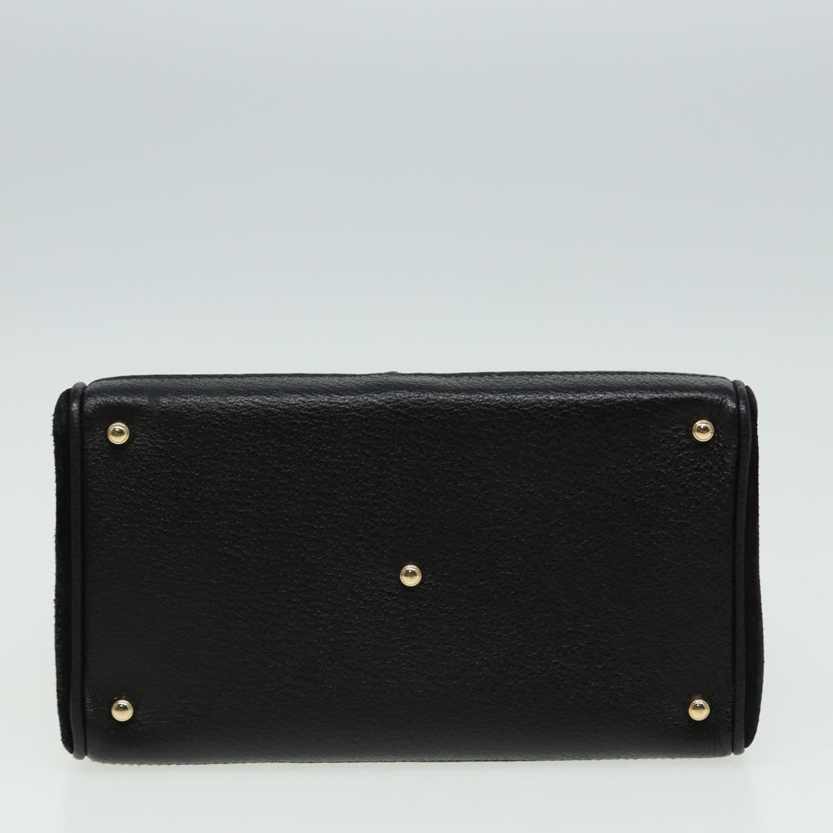 GUCCI Bamboo Hand Bag Suede 2way Black 81161