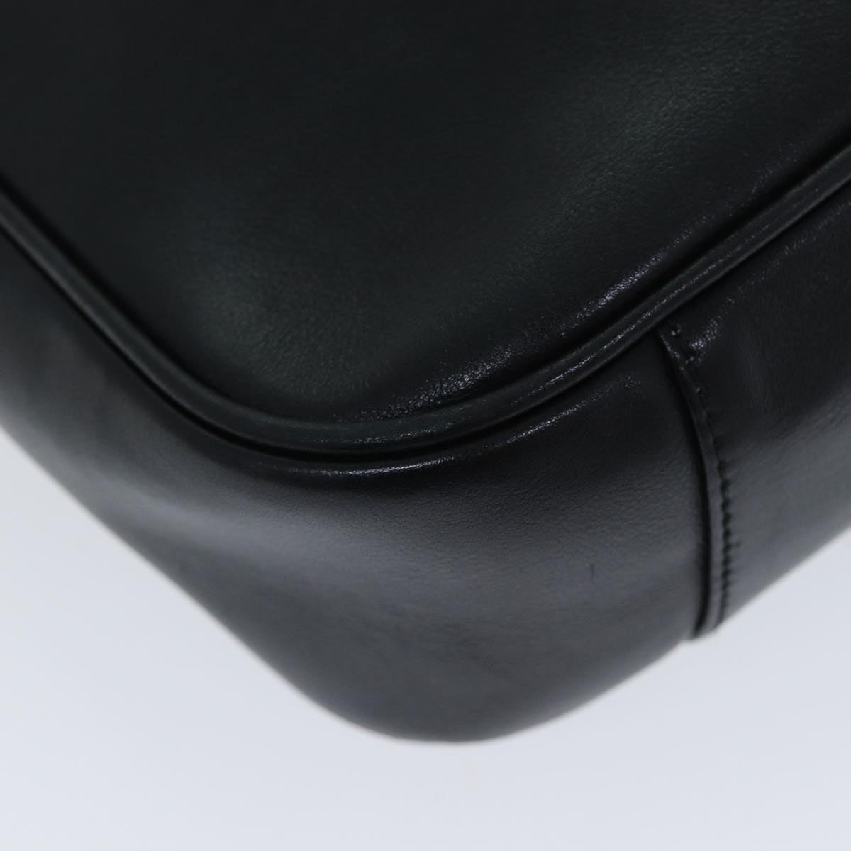 GUCCI Bamboo Hand Bag Leather 2way Black 001 2113 1638 81162