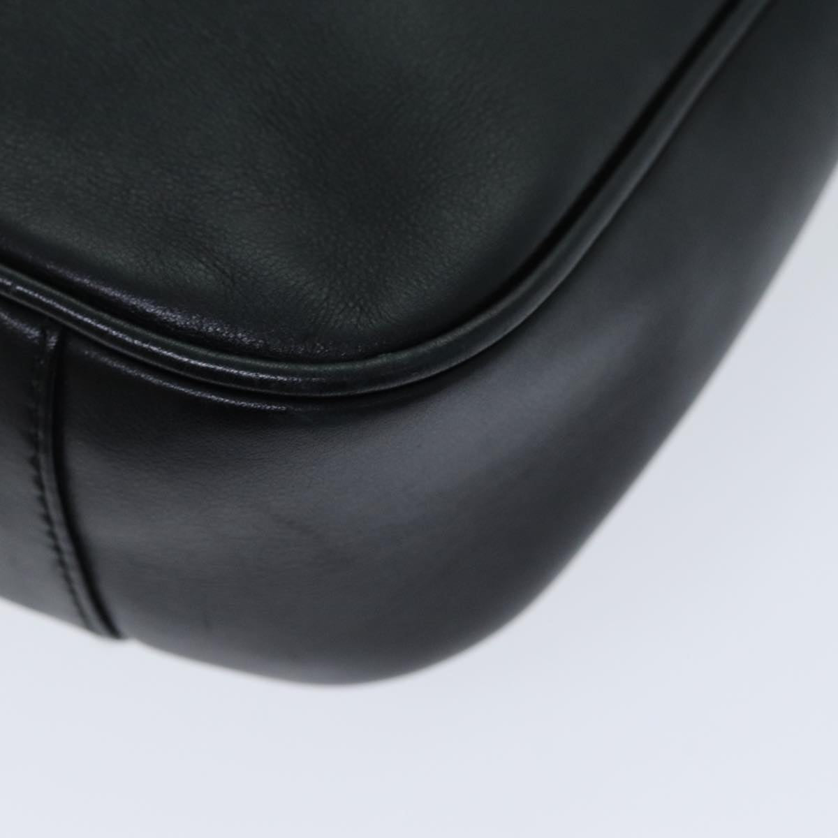 GUCCI Bamboo Hand Bag Leather 2way Black 001 2113 1638 81162