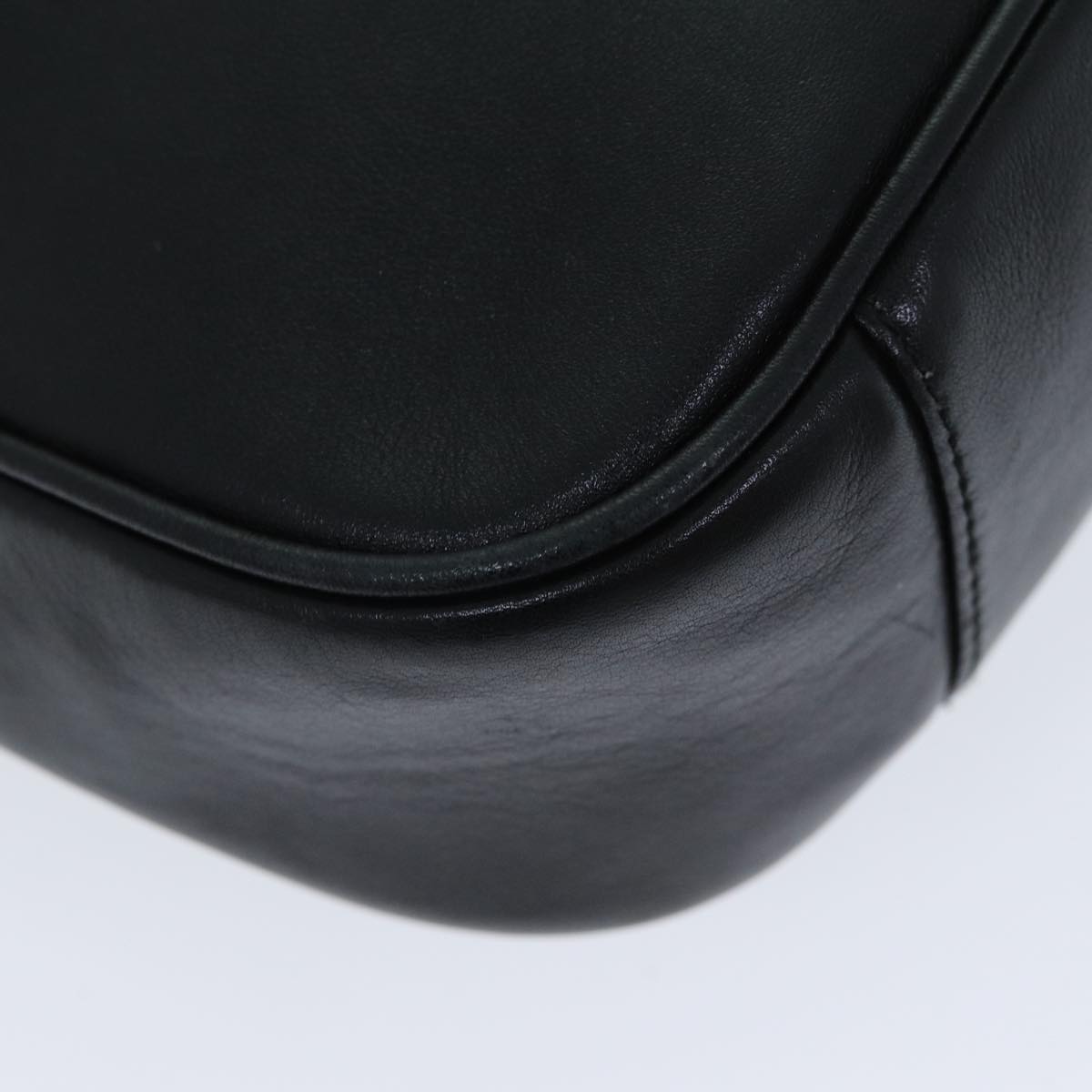 GUCCI Bamboo Hand Bag Leather 2way Black 001 2113 1638 81162