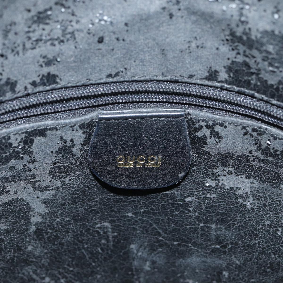 GUCCI Bamboo Hand Bag Leather 2way Black 001 2113 1638 81162