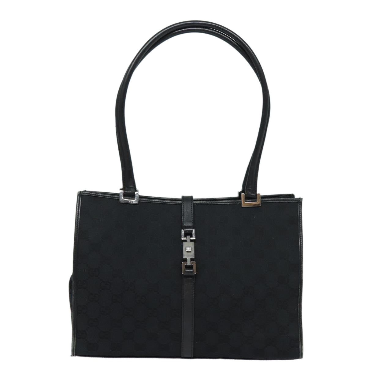 GUCCI Jackie GG Canvas Shoulder Bag Black 002 1073 81163