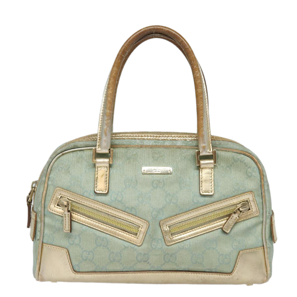 GUCCI GG Canvas Hand Bag Light Blue 000 0852 81164