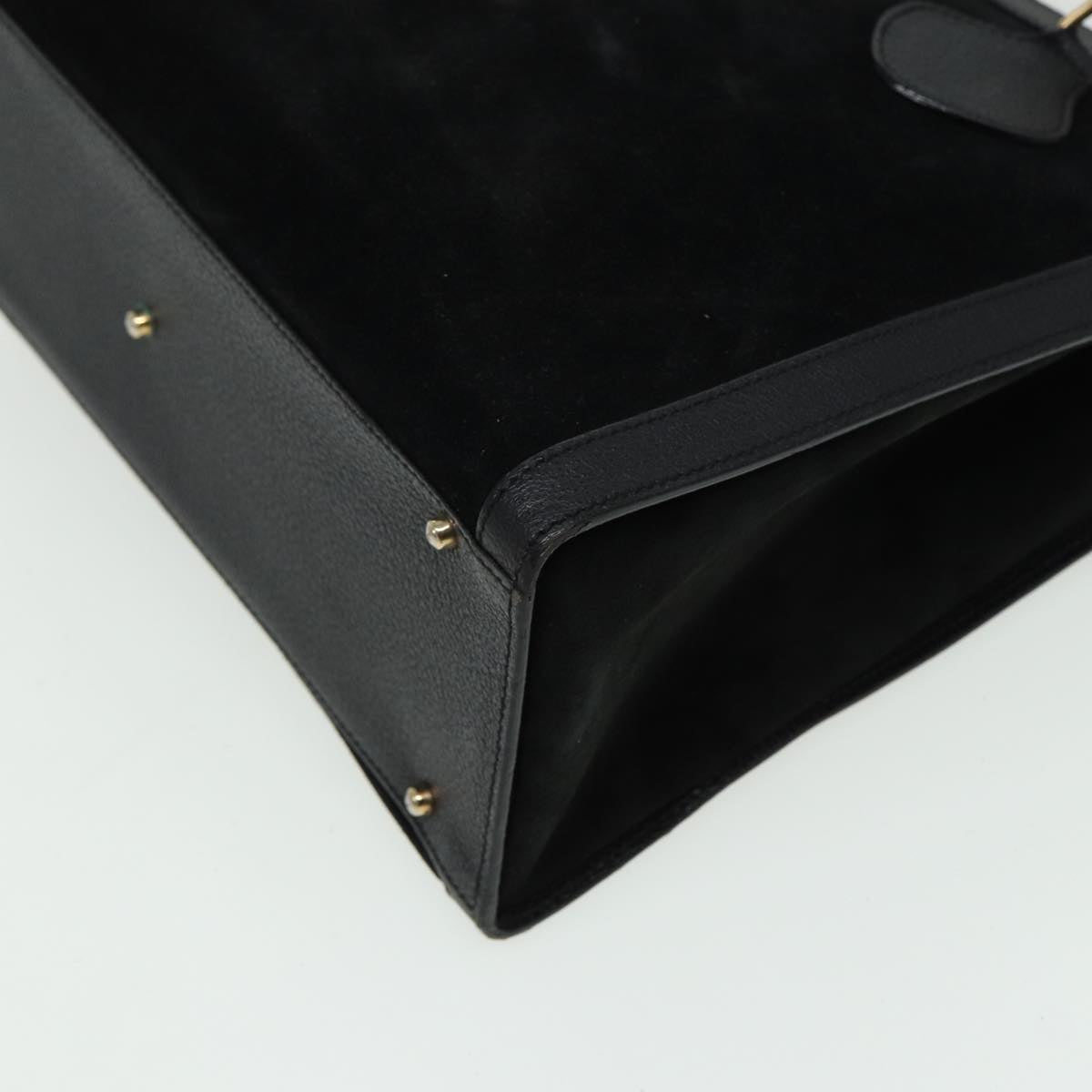 GUCCI Bamboo Hand Bag Suede Leather Black 002 2853 81197
