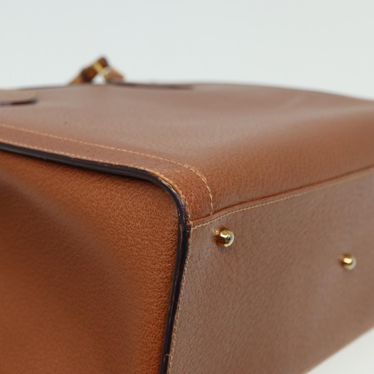 GUCCI Bamboo Hand Bag Leather Brown 002 1186 0260 81198