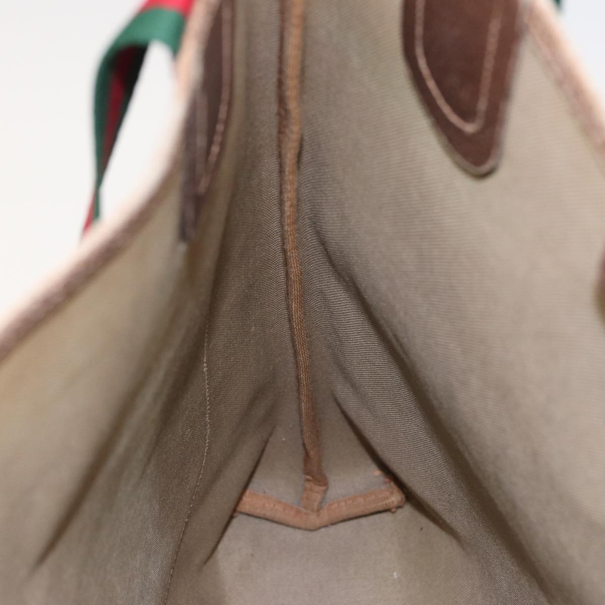 GUCCI GG Supreme Web Sherry Line Tote Bag PVC Leather Beige 89 02 003 81209