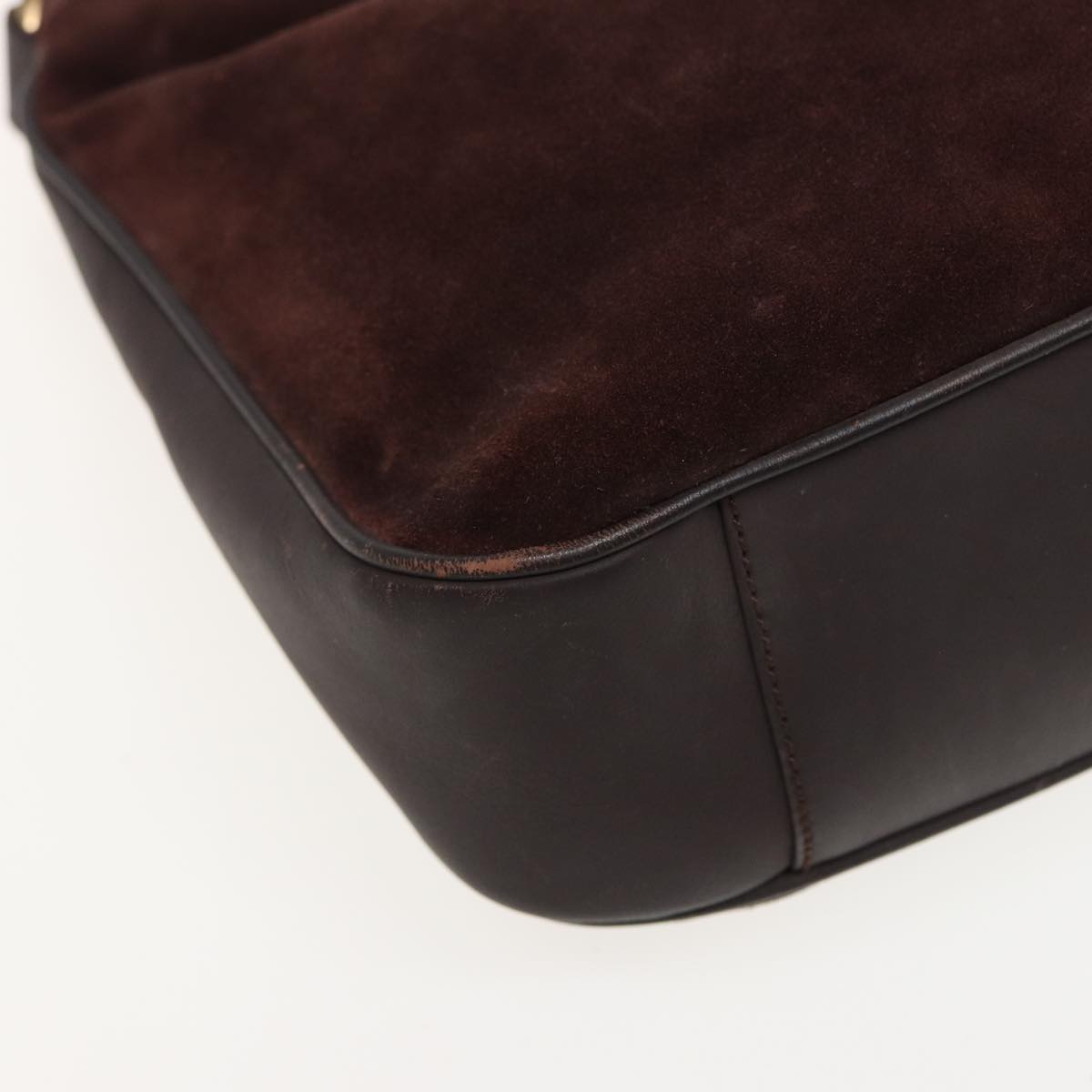 GUCCI Bamboo Shoulder Bag Suede 2way Brown 001 1638 2615 81326