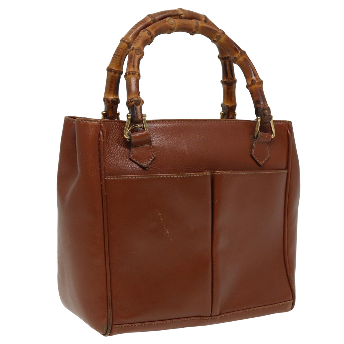 GUCCI Bamboo Hand Bag Leather Brown 000 122 0316 81328