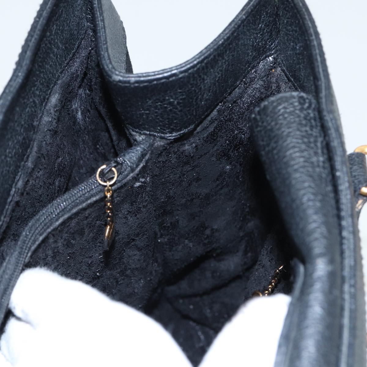 GUCCI Bamboo Hand Bag Suede Leather Black 002 1186 0260 81329