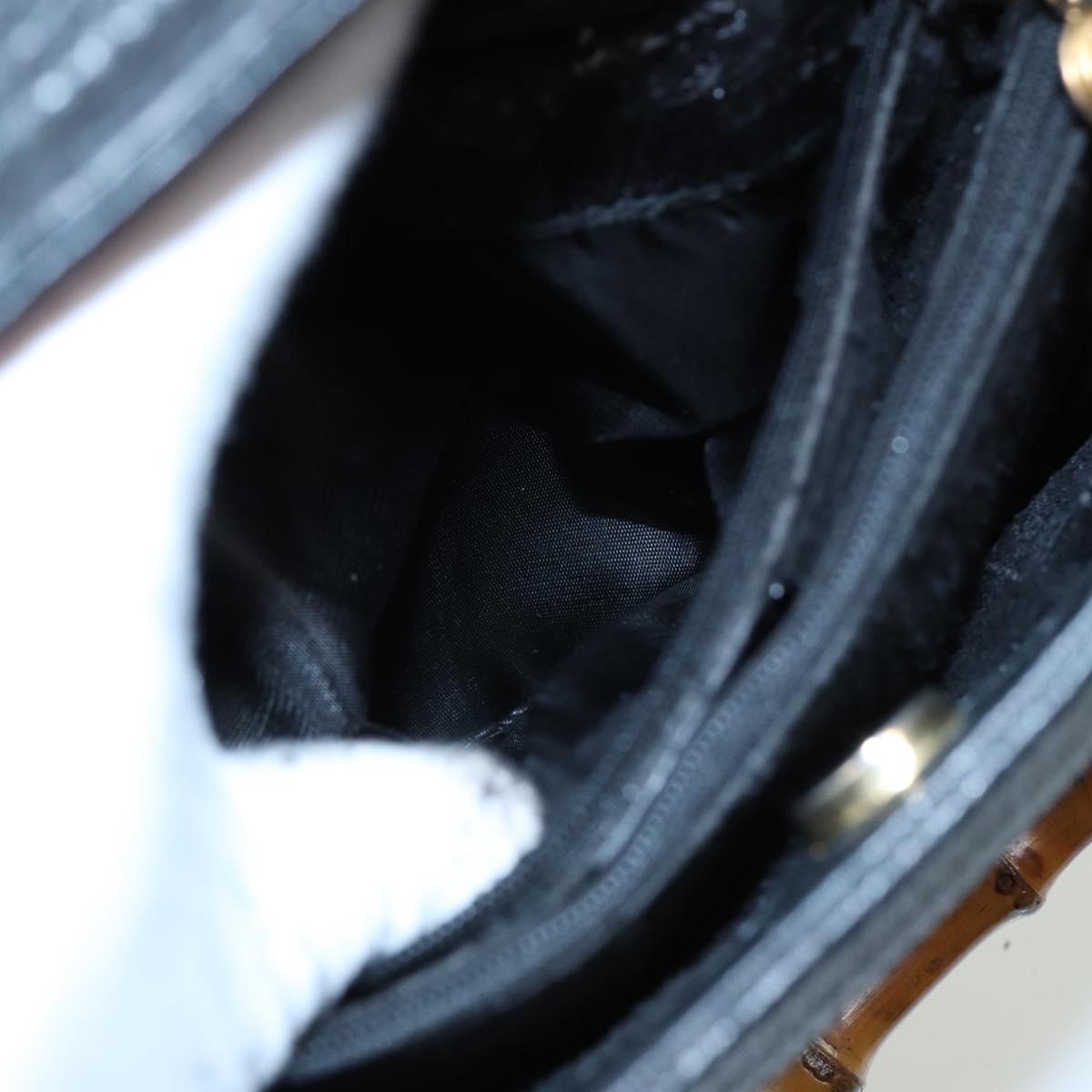 GUCCI Bamboo Hand Bag Suede Leather Black 002 1186 0260 81329