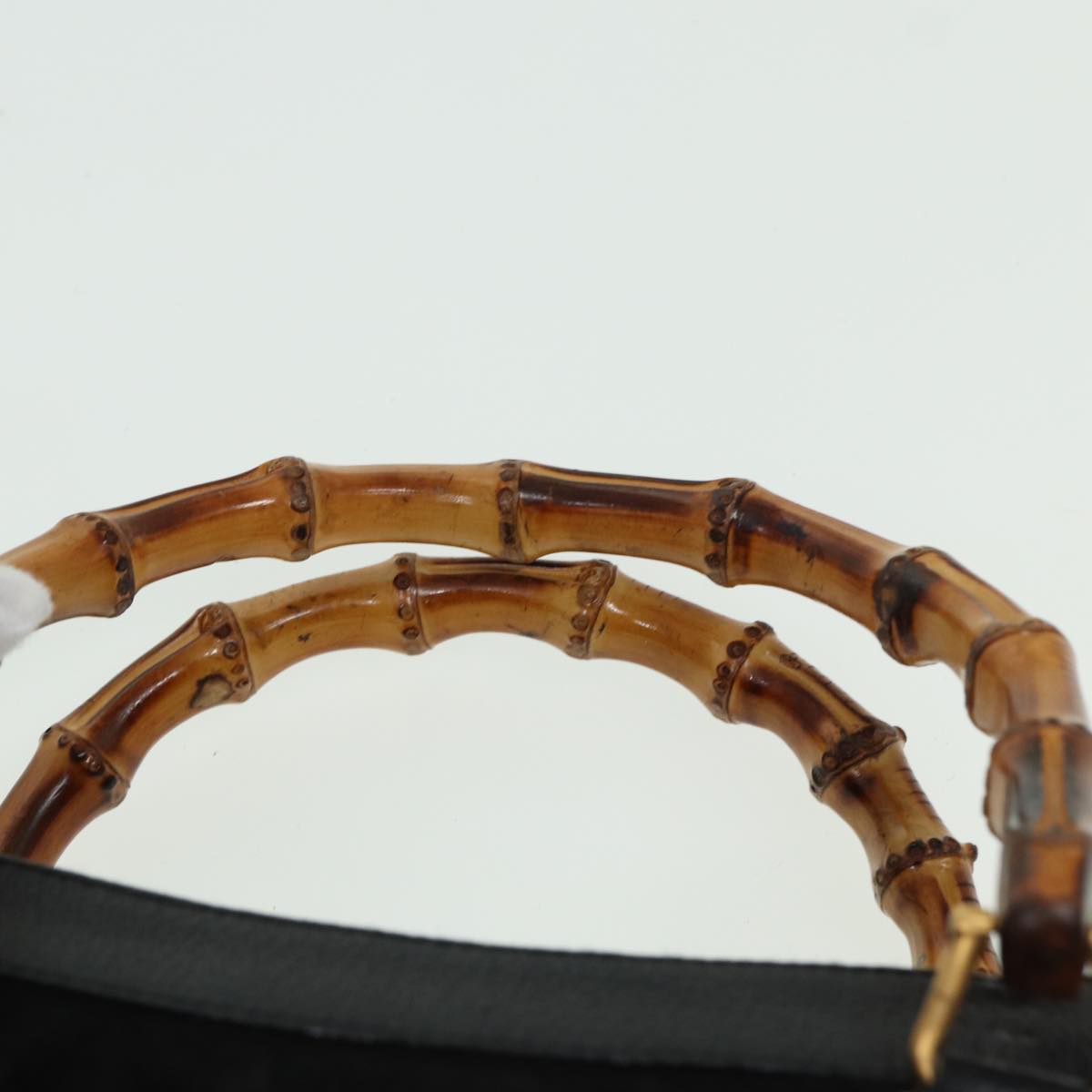 GUCCI Bamboo Hand Bag Suede Leather Black 002 1186 0260 81329
