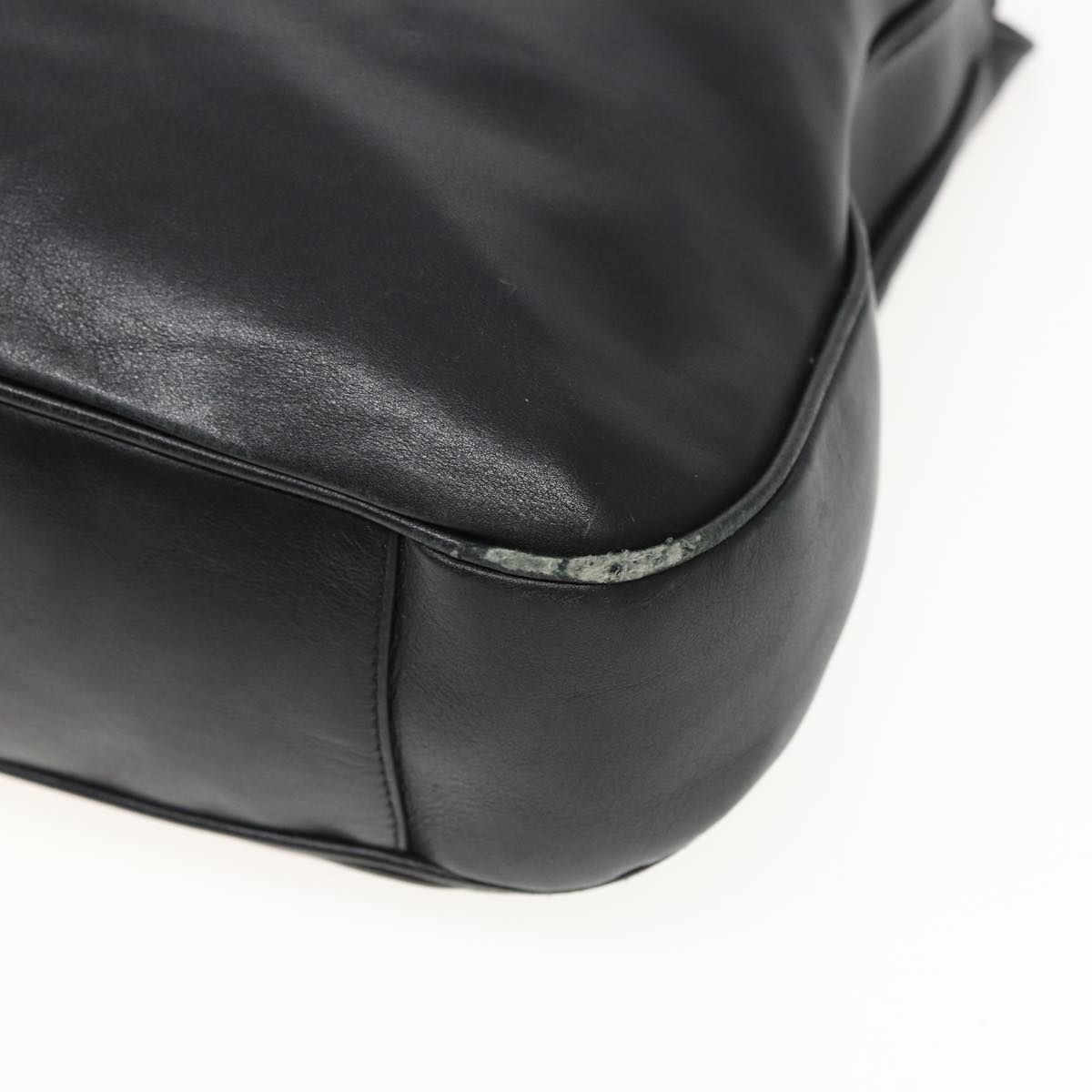 GUCCI Bamboo Hand Bag Leather 2way Black 001 1577 81330