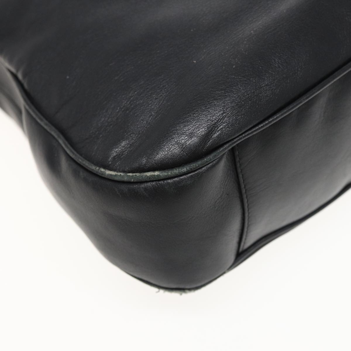 GUCCI Bamboo Hand Bag Leather 2way Black 001 1577 81330