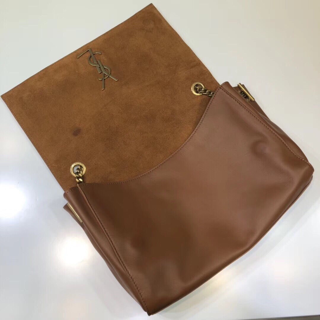 GLAMI Kate MeGLAMIum Chain Bag In Grain De Poudre Brown For Women 9.4in/24cm YSL 364021BOW0J2346