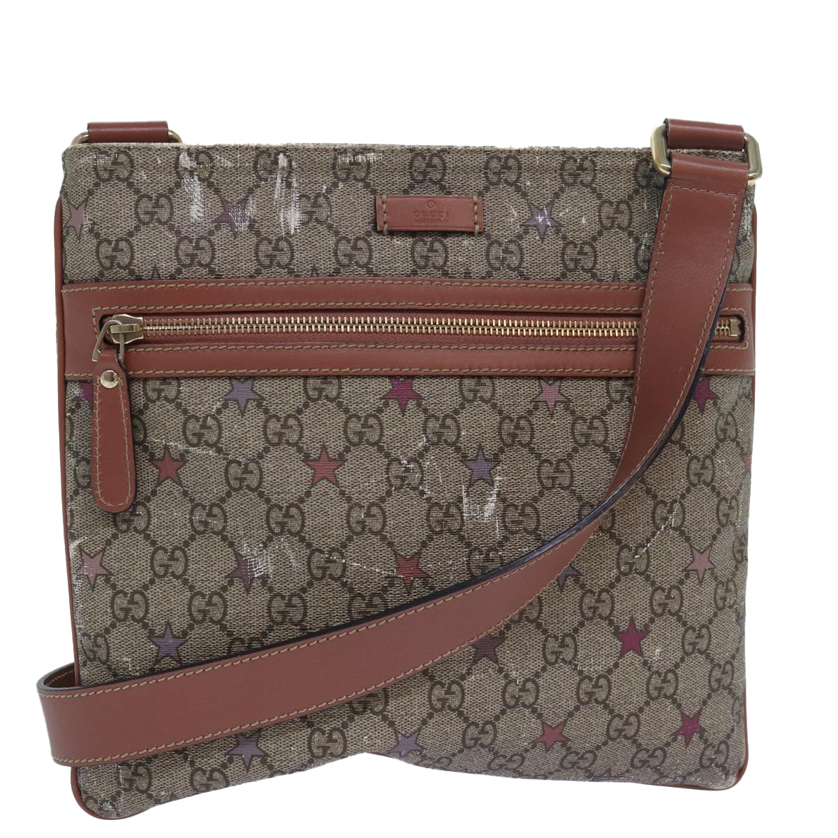 GUCCI GG Supreme Shoulder Bag PVC Leather Beige 295257 81454