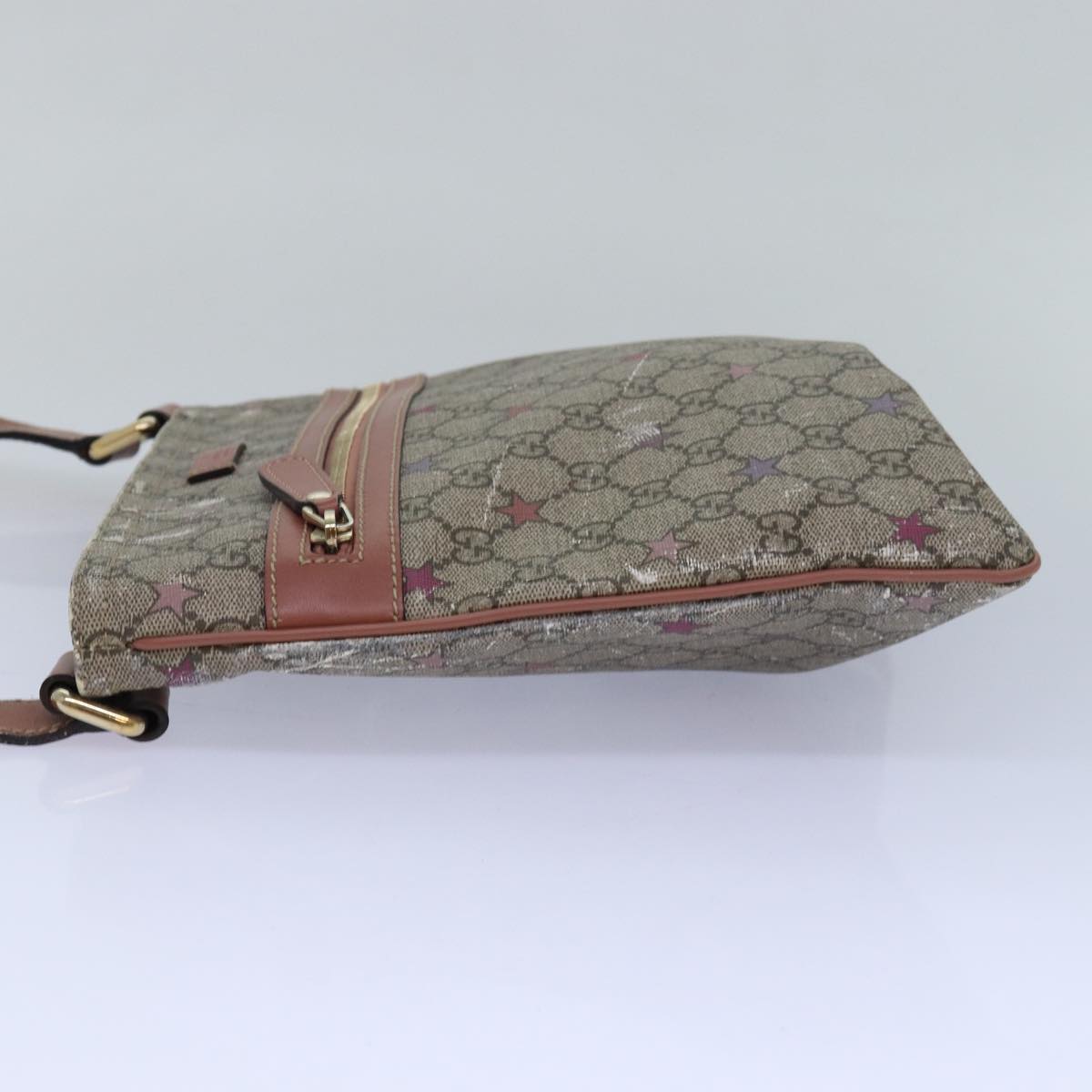 GUCCI GG Supreme Shoulder Bag PVC Leather Beige 295257 81454