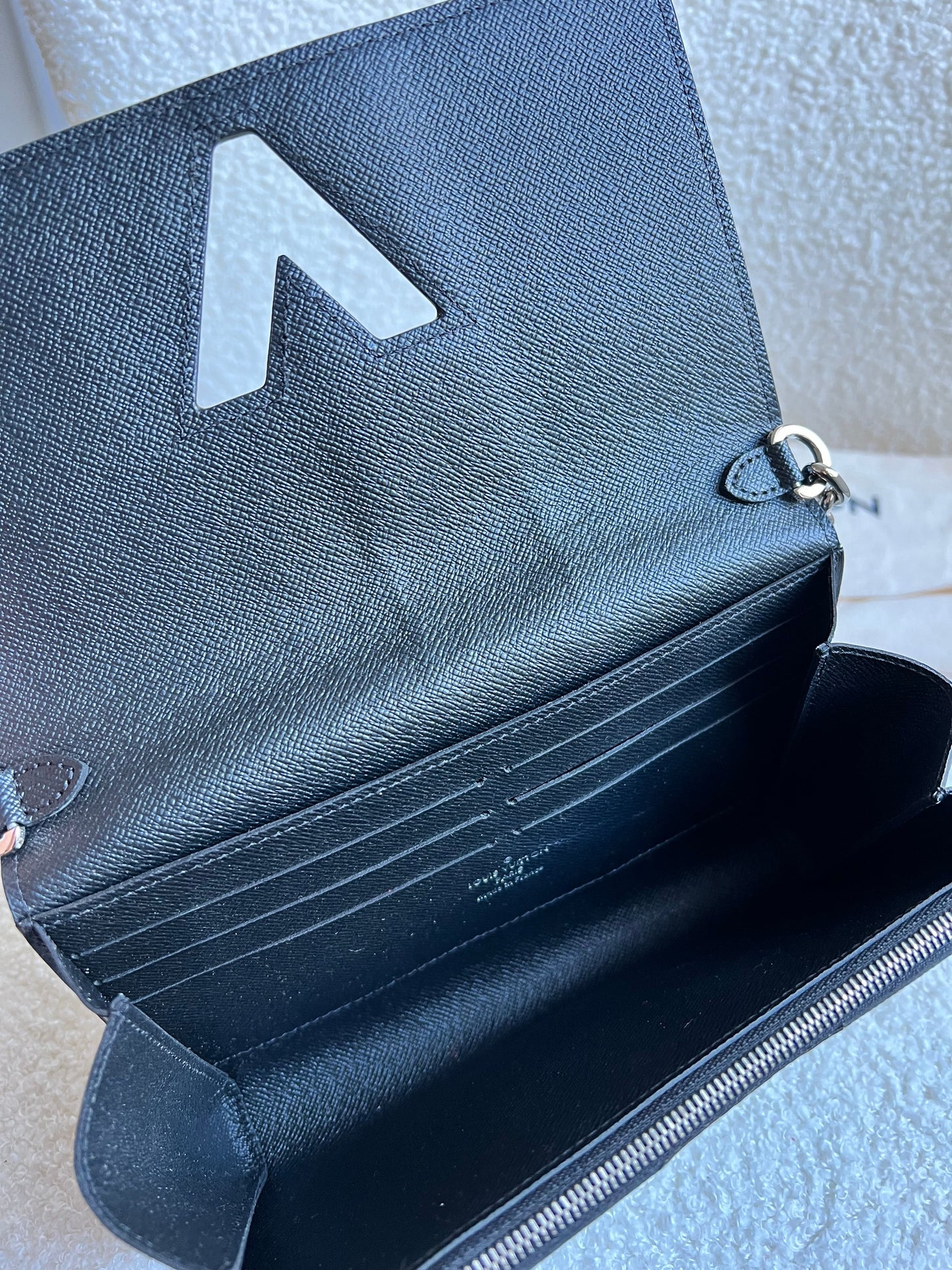 Louis Vuitton Reverse Monogram Studded Twist Chain Wallet