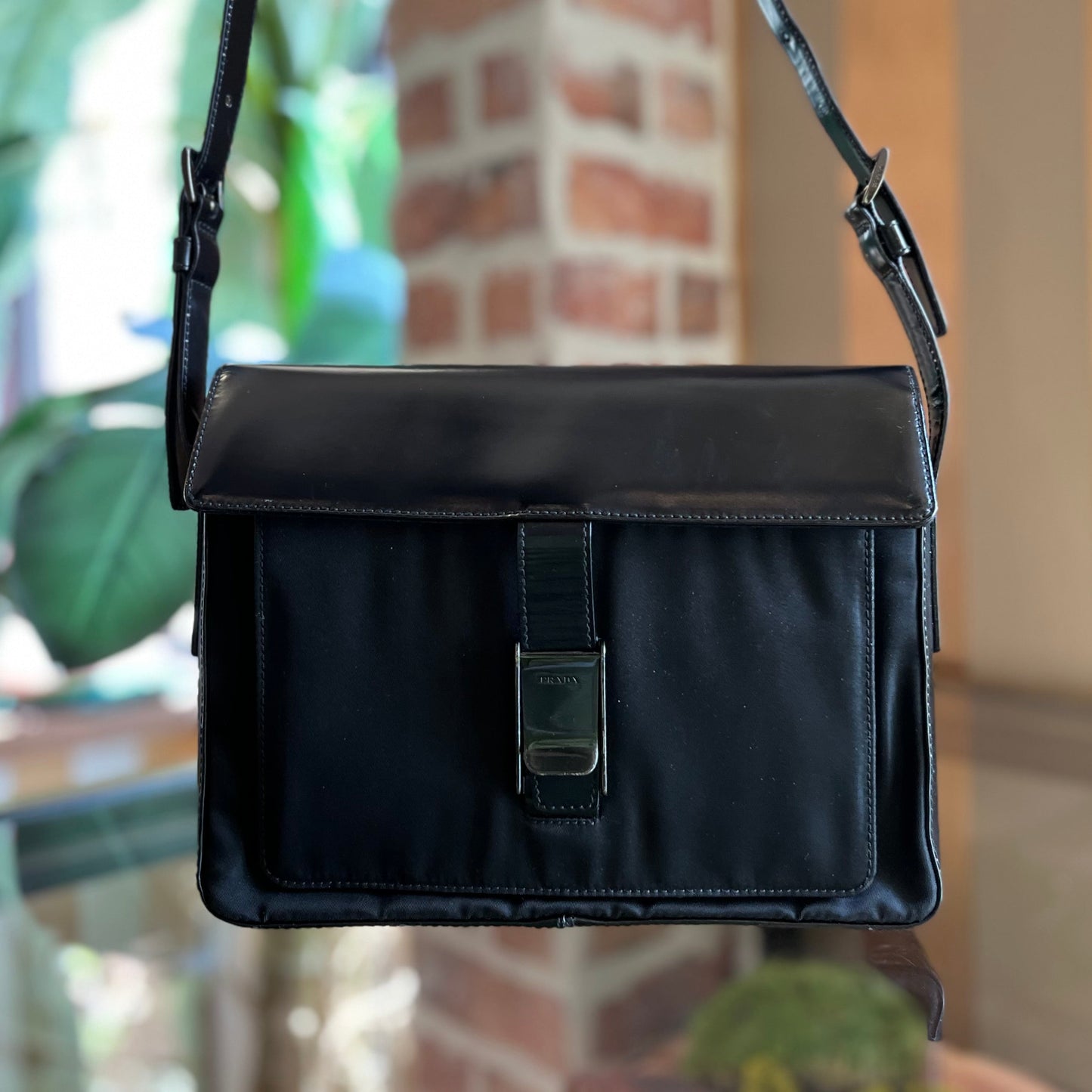 PRADA Spazzolato Tesstuto Nylon Shoulder Bag