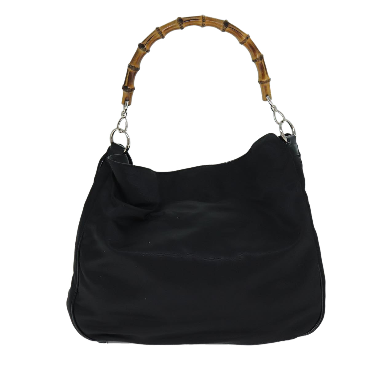 GUCCI Bamboo Shoulder Bag Nylon Black 001 1998 1577 81620