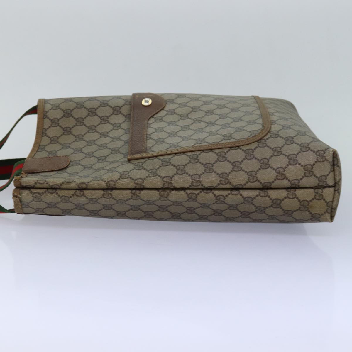 GUCCI GG Supreme Web Sherry Line Tote Bag PVC Leather Beige 39 02 003 81626