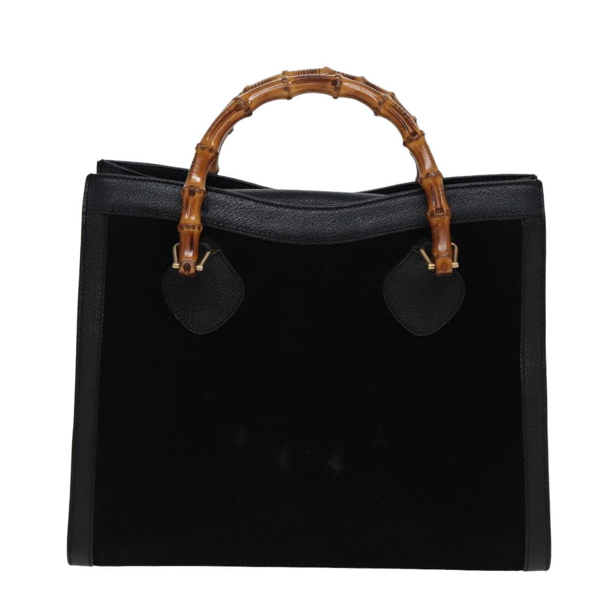 GUCCI Bamboo Hand Bag Leather Black 002 1095 0260 81629
